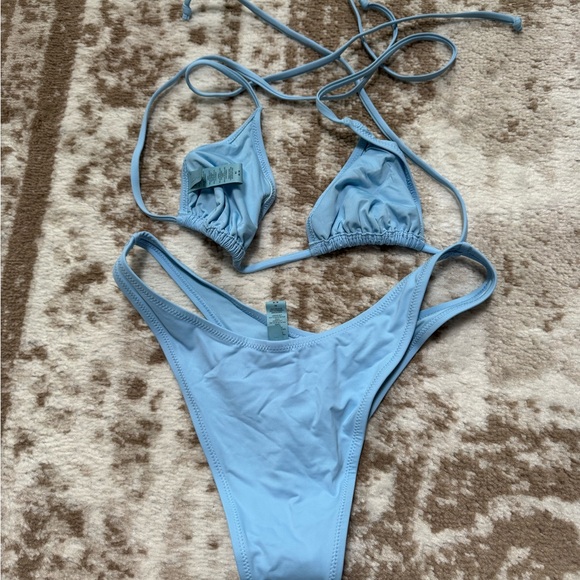 SKIMS Light Blue Triangle String Bikini Set - Picture 2 of 2